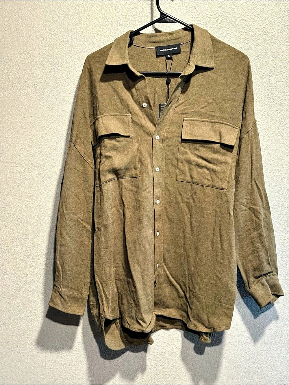 Smoke & Mirrors Casual Button Down Shirt Brown Size Small NWT